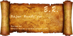 Bajer Roxána névjegykártya
