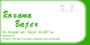 roxana bajer business card